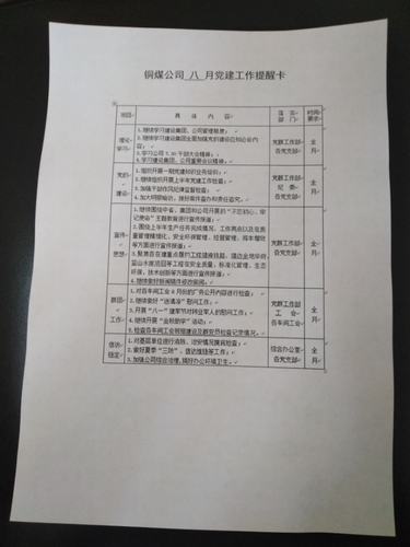 陕煤建设铜煤公司小小党建工作提醒卡发挥大作用