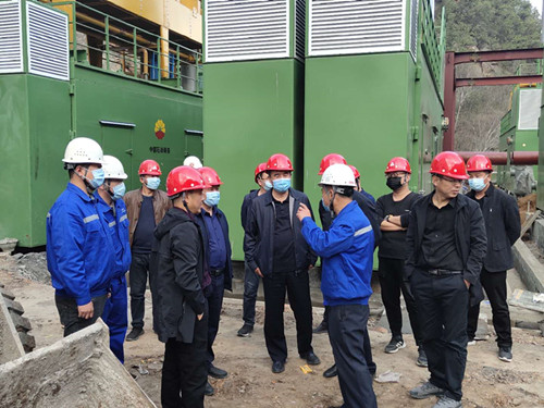 延安市发改委莅临机电安装公司黄陵瓦斯发电工程安装现场检查指导工作