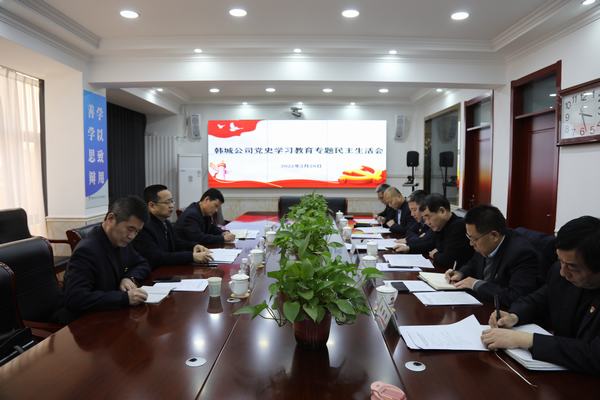 贠公法莅临指导韩城分公司党史学习教育专题民主生活会