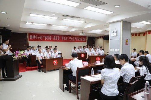 陕煤建设路桥分公司举办“学法规、抓落实、强管理”安全生产普法知识竞赛