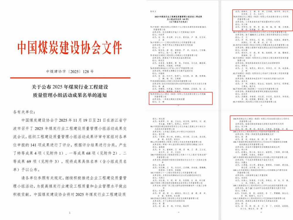 陕煤建设洗选煤运营公司:智联三部曲 再创QC成果佳绩